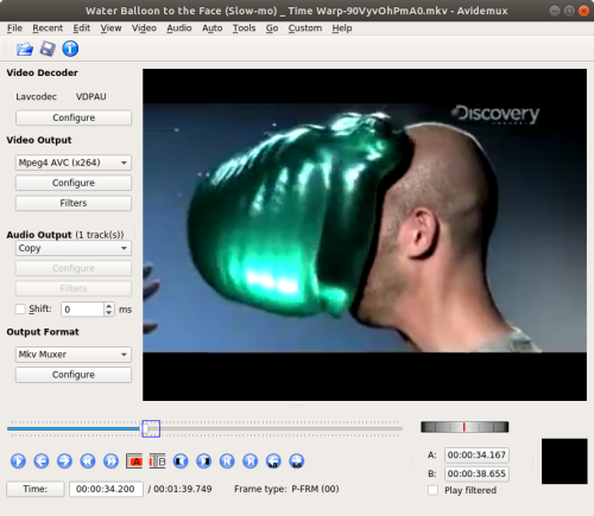 Datamoshing using Avidemux 2.7.0