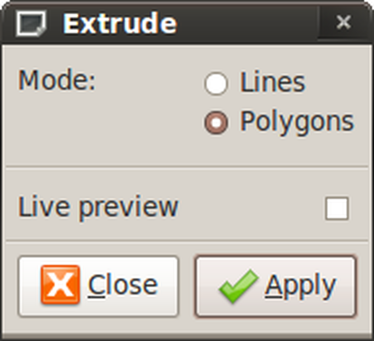 Extrude window